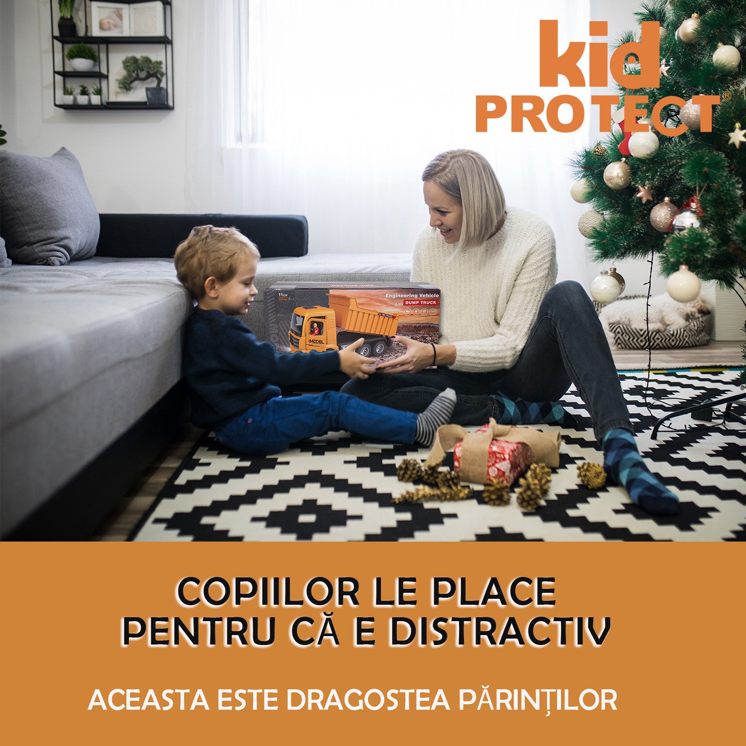 Basculanta Super Realista Cu Telecomanda Pentru Copii KidProtect PowerHaul Remote Basculanta Super Realista Cu Telecomanda Pentru Copii KidProtect PowerHaul Remote
